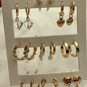 American Eagle Gold and Earring Set 9 pairs NWT